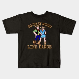 country music line dancing Kids T-Shirt